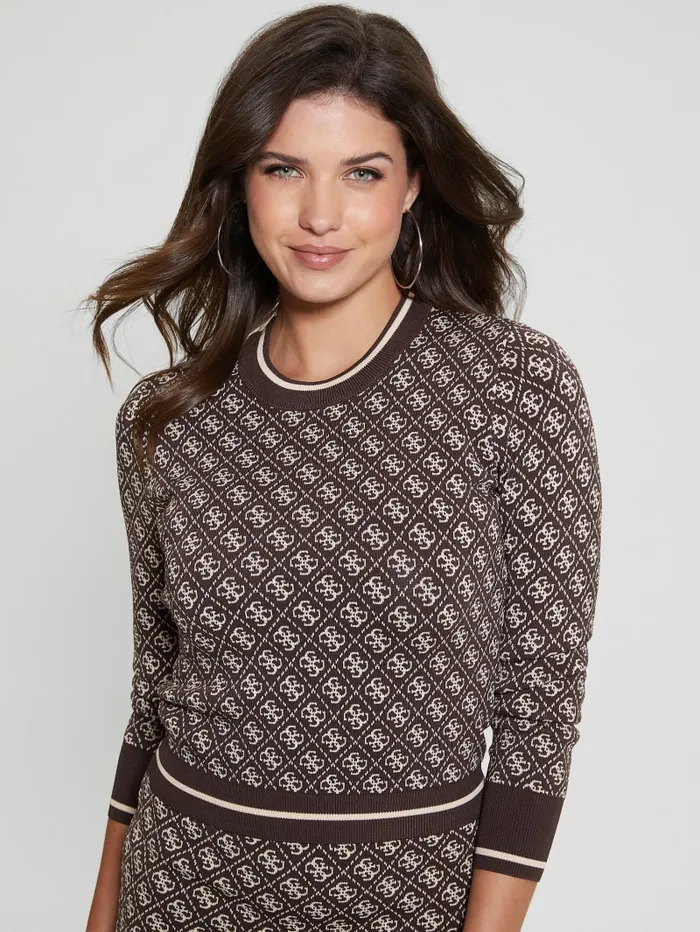 GUESS Tops Lise Quattro G Crop Sweater Neutral 8211 Women