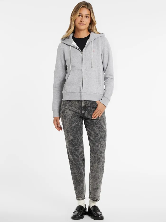 GUESS Tops Mini Patch ZipUp Sweatshirt Gray 8211 Women