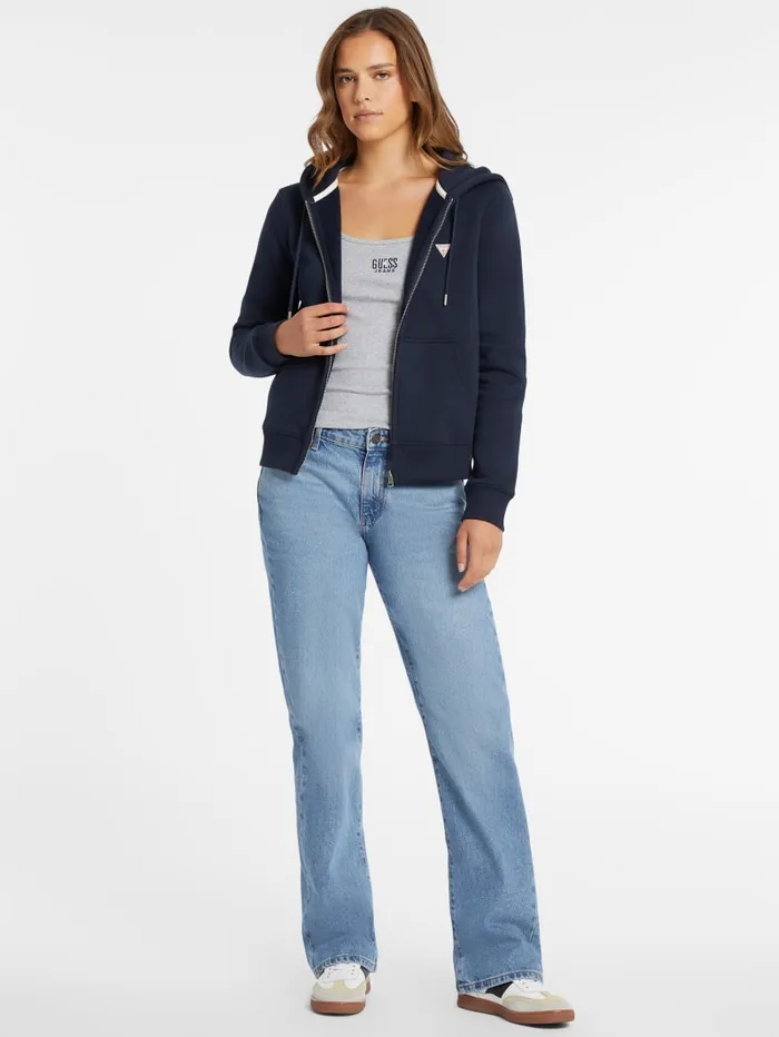 GUESS Tops Mini Patch ZipUp Sweatshirt Gray 8211 Women