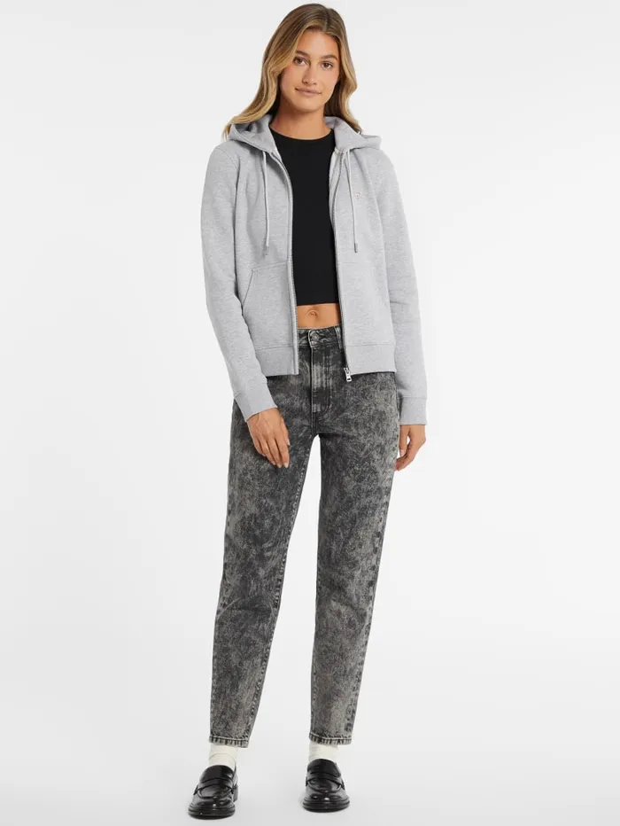 GUESS Tops Mini Patch ZipUp Sweatshirt Gray 8211 Women