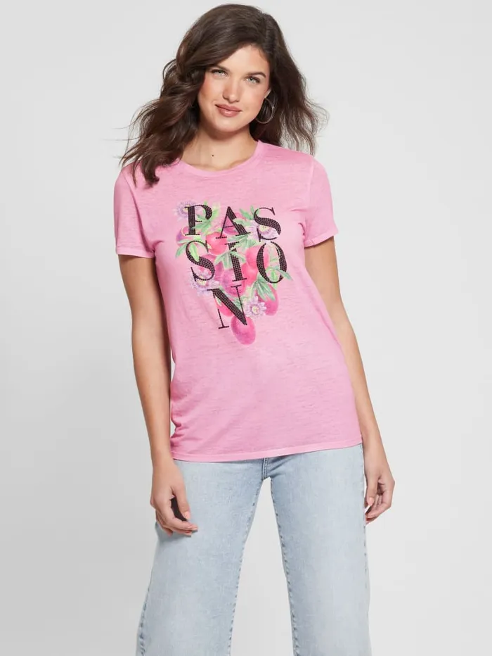 GUESS Tops Passion Fruit Easy Tee Pink 8211 Women