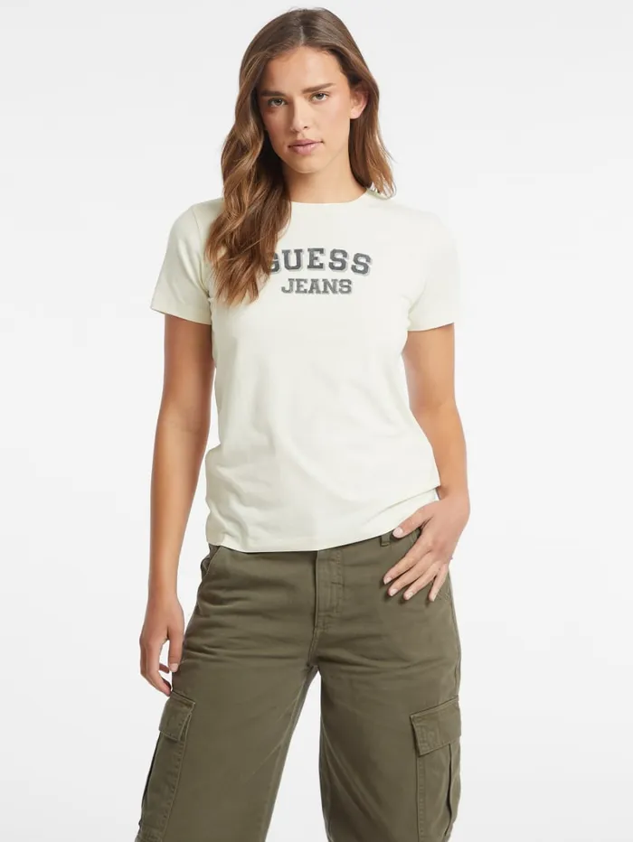 GUESS Tops Regular TwoTone Logo Tee Red 8211 Women