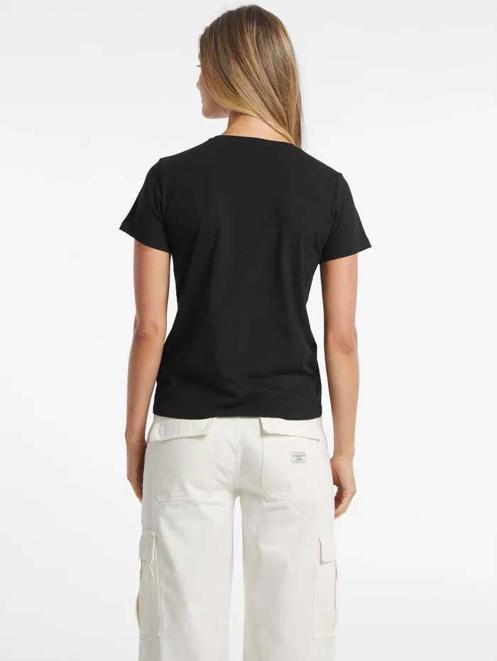 GUESS Tops Regular TwoTone Logo Tee Red 8211 Women