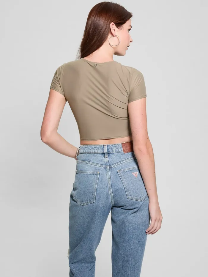GUESS Tops Rene Second Skin Crop Tee Beige 8211 Women