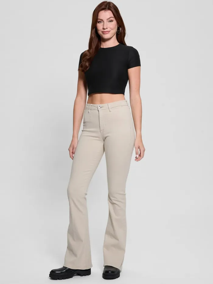GUESS Tops Rene Second Skin Crop Tee Beige 8211 Women