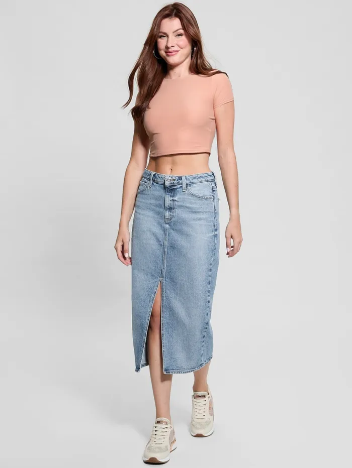 GUESS Tops Rene Second Skin Crop Tee Pink 8211 Women