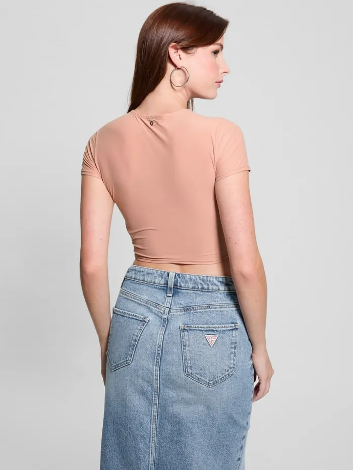 GUESS Tops Rene Second Skin Crop Tee Pink 8211 Women