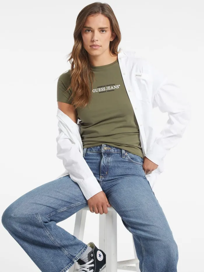 GUESS Tops Slim American Tradition Tee Green 8211 Women