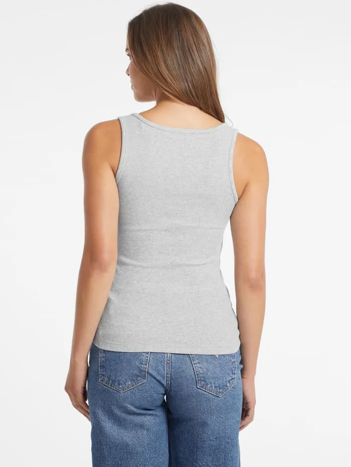GUESS Tops Slim Embroidered Logo Tank Gray 8211 Women