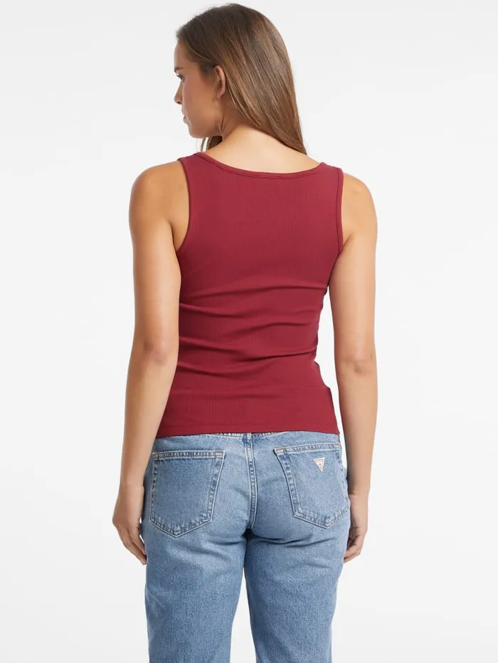 GUESS Tops Slim Embroidered Logo Tank Gray 8211 Women