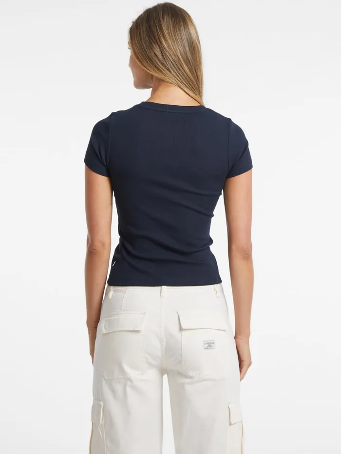 GUESS Tops Slim Embroidered Logo Tee White 8211 Women