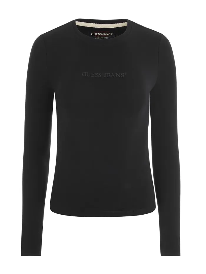 GUESS Tops Slim Embroidered LongSleeve Tee Blue 8211 Women