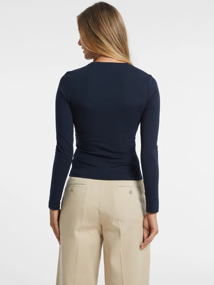 GUESS Tops Slim Embroidered LongSleeve Tee Blue 8211 Women