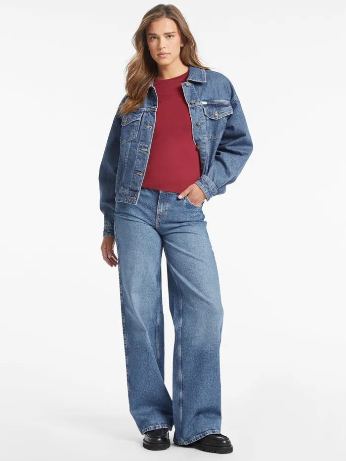 GUESS Tops Slim Embroidered LongSleeve Tee Blue 8211 Women