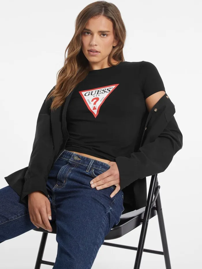 GUESS Tops Slim Iconic Tee White 8211 Women