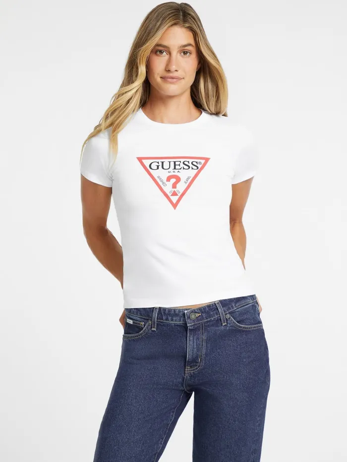 GUESS Tops Slim Iconic Tee White 8211 Women