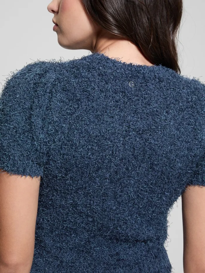 GUESS Tops Usami Fuzzy Sweater Top White 8211 Women