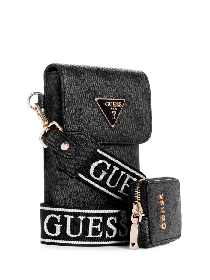 GUESS Travel and Tech Latona Quattro G Mini Phone Crossbody Black 8211 Women