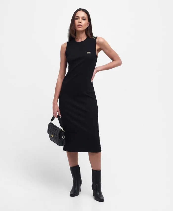 Hadfield Midi Dress Peach Melba Women Barbour Dresses and Skirts