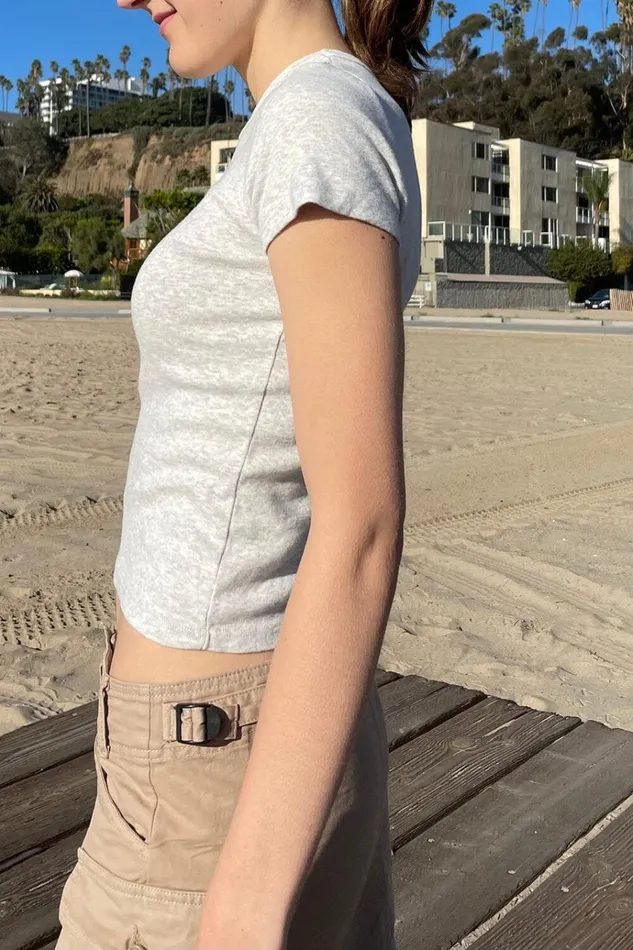 Hailie Top Silver Grey Women Brandy Melville Tops