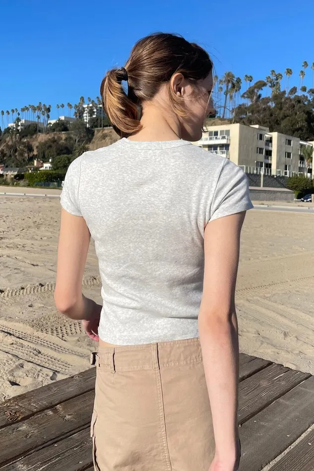 Hailie Top Silver Grey Women Brandy Melville Tops