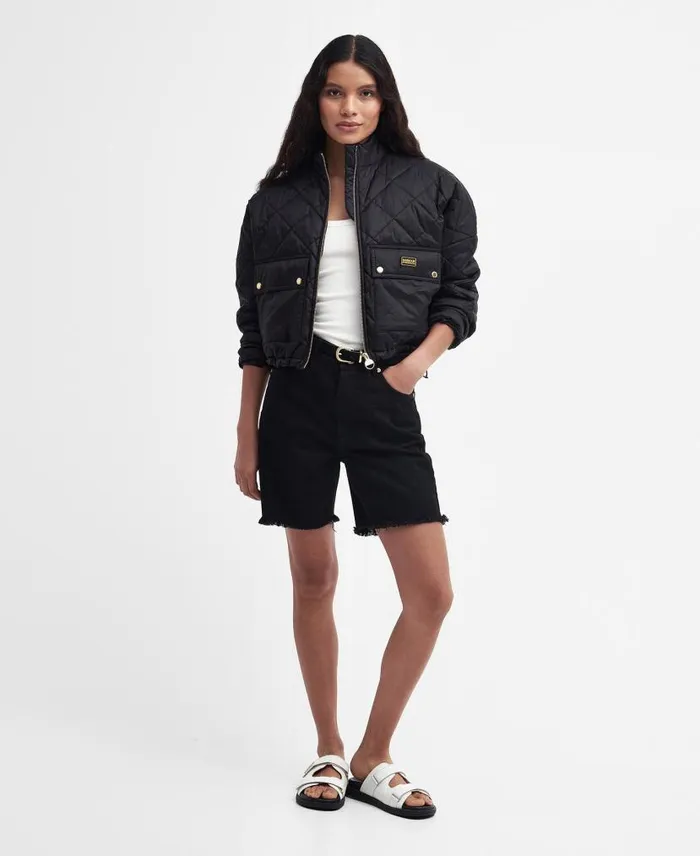 Hamilton Quilted Bomber Jacket Oil Green Women Barbour Quilted Jackets