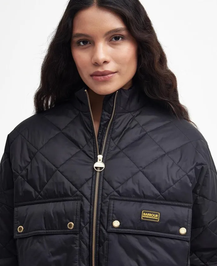 Hamilton Quilted Bomber Jacket Oil Green Women Barbour Quilted Jackets