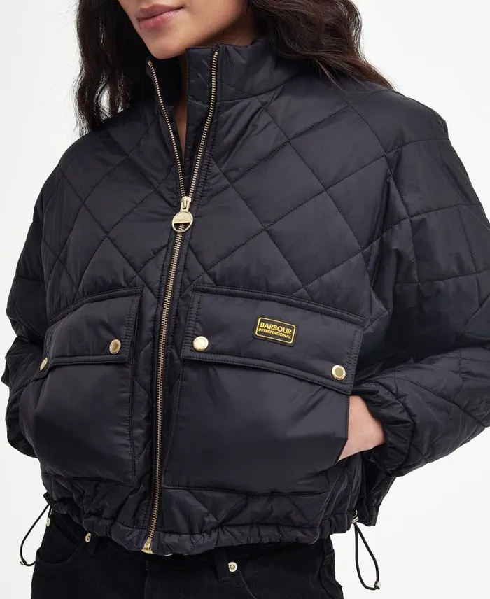 Hamilton Quilted Bomber Jacket Oil Green Women Barbour Quilted Jackets