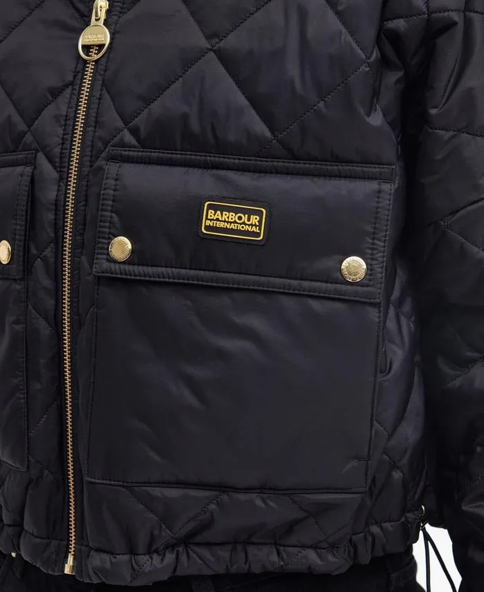 Hamilton Quilted Bomber Jacket Oil Green Women Barbour Quilted Jackets