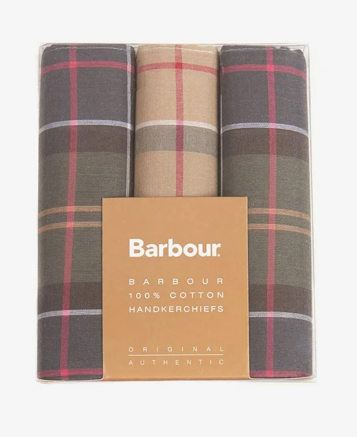 Handkerchief Gift Box Set Black Watchmonochrome Men Barbour Scarves and Handkerchiefs