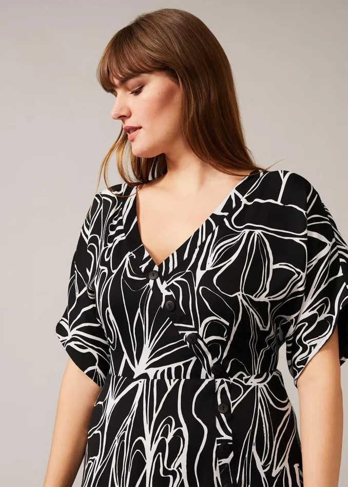 Harlow Abstract Print Dress Blackwhite Women Phase Eight Dresses