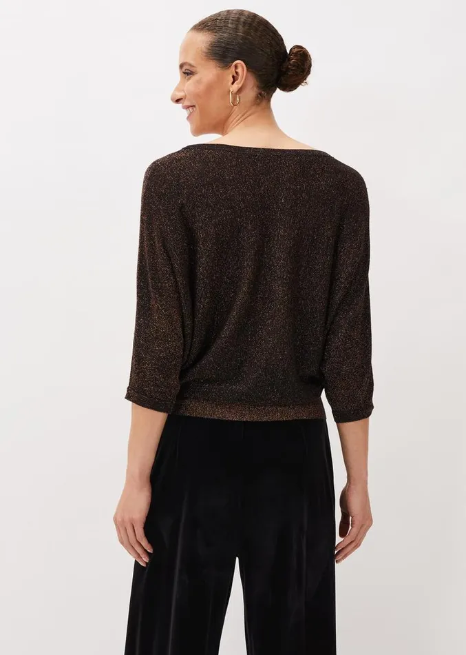 Harper Wrap Knit Top Bronze Women Phase Eight Knitwear