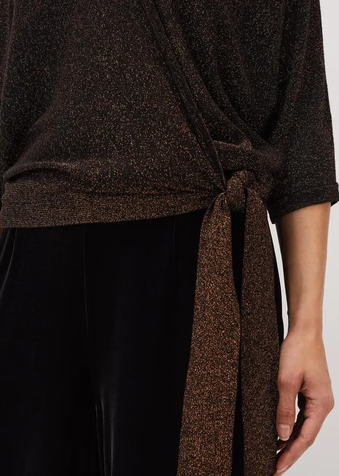 Harper Wrap Knit Top Bronze Women Phase Eight Knitwear