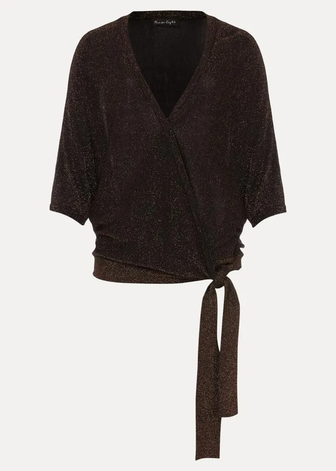 Harper Wrap Knit Top Bronze Women Phase Eight Knitwear