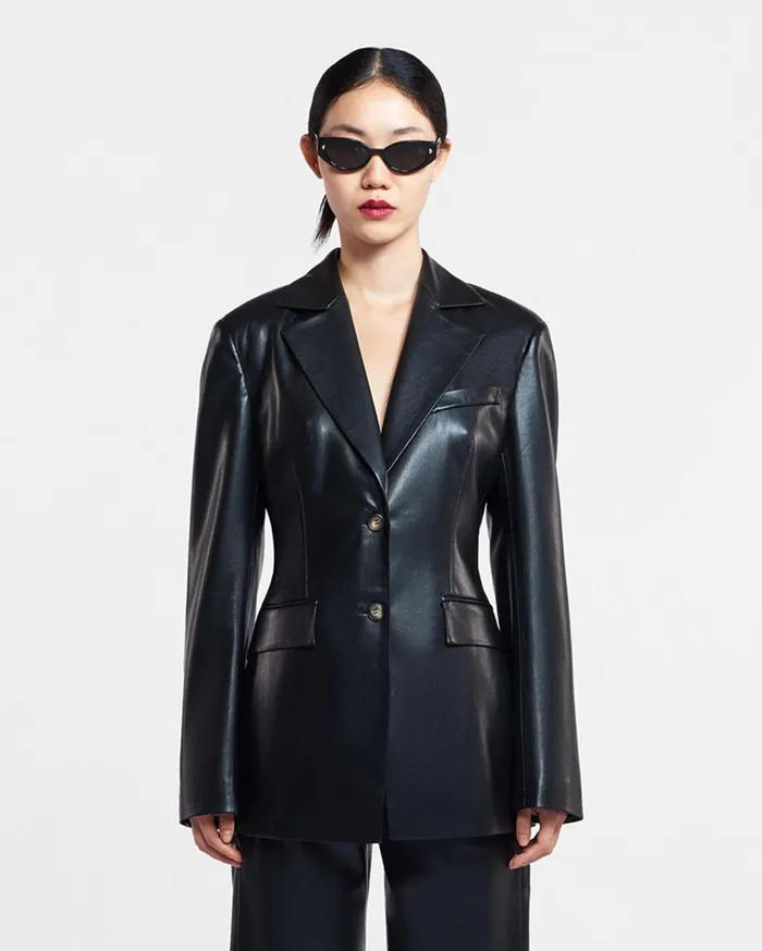 Hathi Okobor AltLeather Blazer Black Women Nanushka Jackets and Blazers