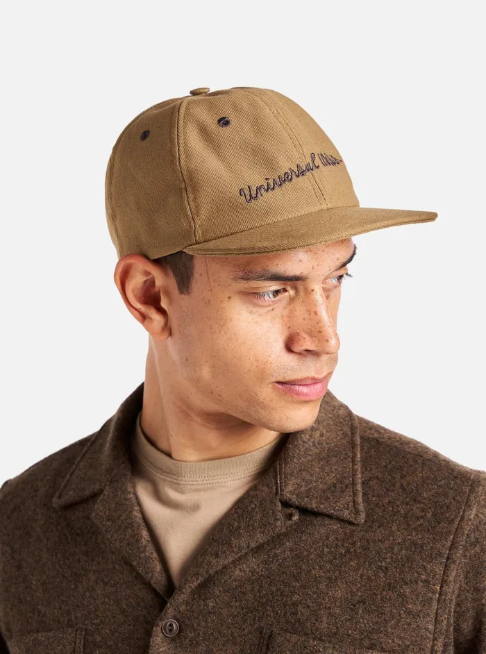 Hats Men Universal Works Universal Works Baseball Hat In Khaki Canvas