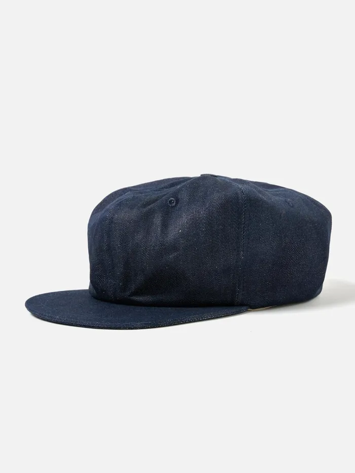 Hats Men Universal Works Universal Works Cricket Cap In Indigo 13oz Selvedge Denim