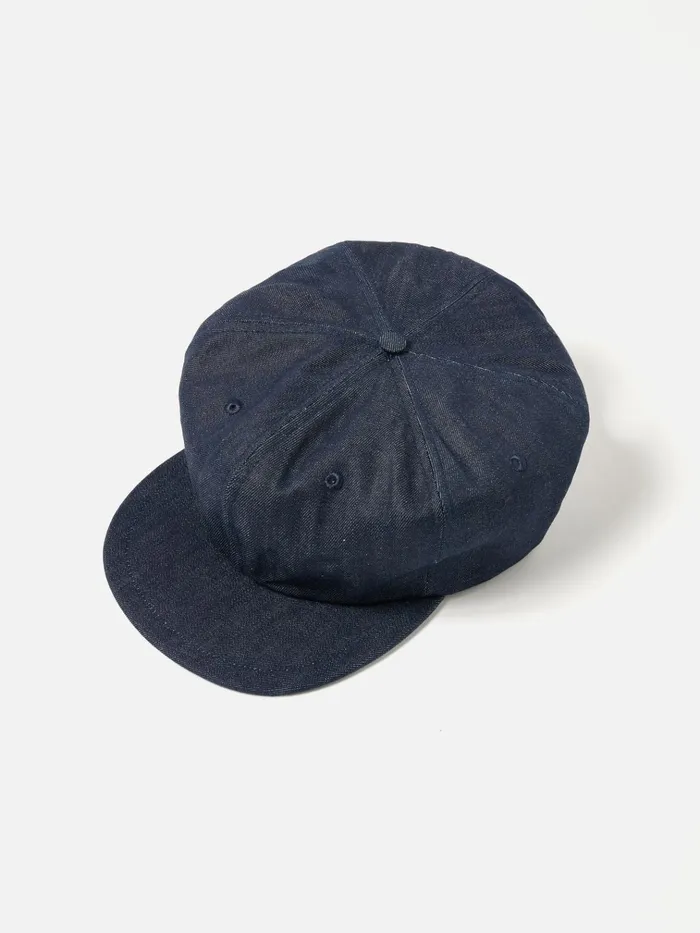 Hats Men Universal Works Universal Works Cricket Cap In Indigo 13oz Selvedge Denim