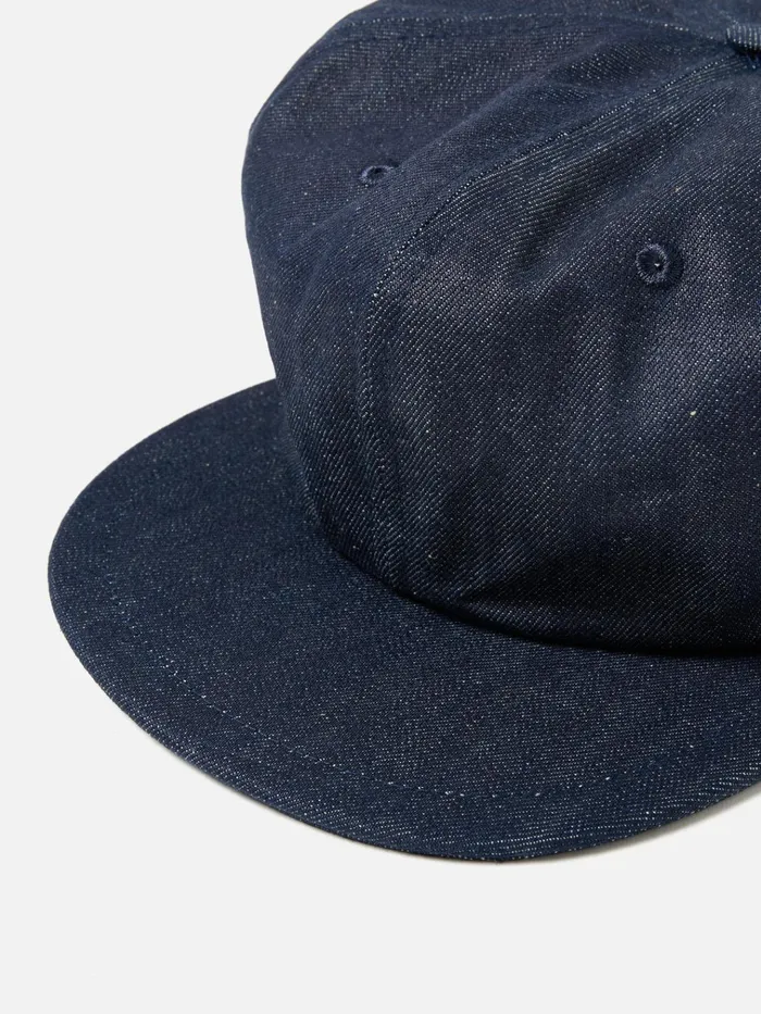 Hats Men Universal Works Universal Works Cricket Cap In Indigo 13oz Selvedge Denim