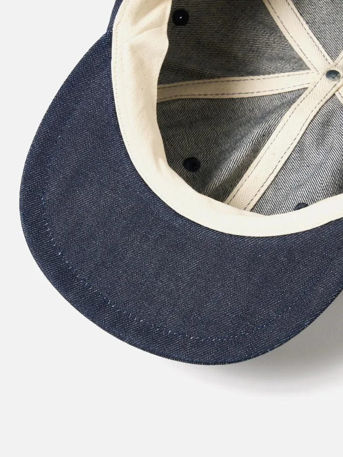 Hats Men Universal Works Universal Works Cricket Cap In Indigo 13oz Selvedge Denim