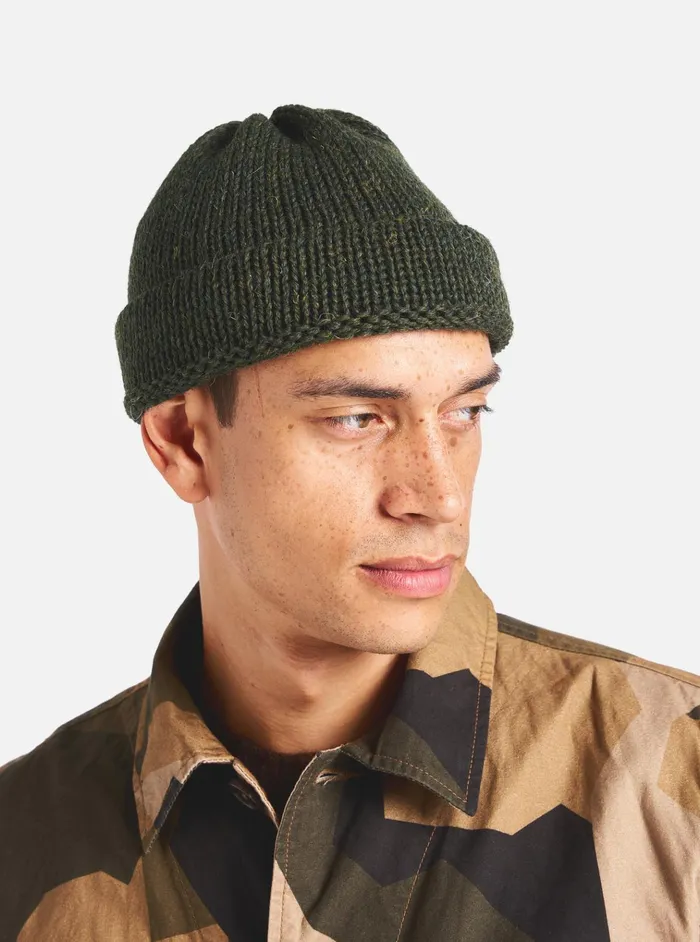 Hats Men Universal Works Universal Works Short Watch Cap In Olive British Wool