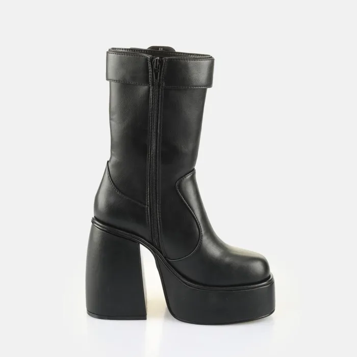 Heart Bootie Buckle Black Buffalo Boots and AnkleBoots Heart Bootie Buckle Black Buffalo Boots and AnkleBoots