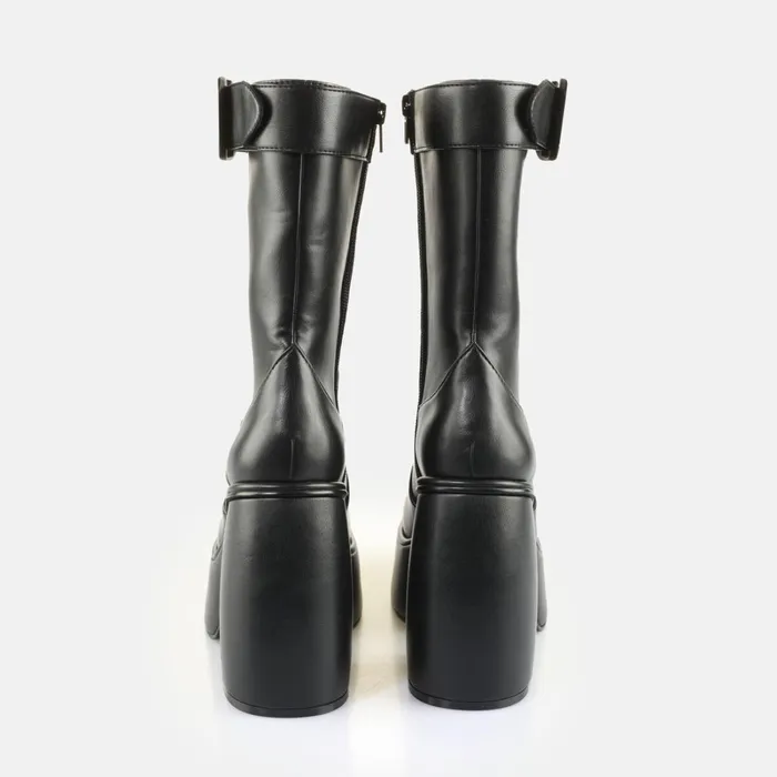 Heart Bootie Buckle Black Buffalo Boots and AnkleBoots Heart Bootie Buckle Black Buffalo Boots and AnkleBoots