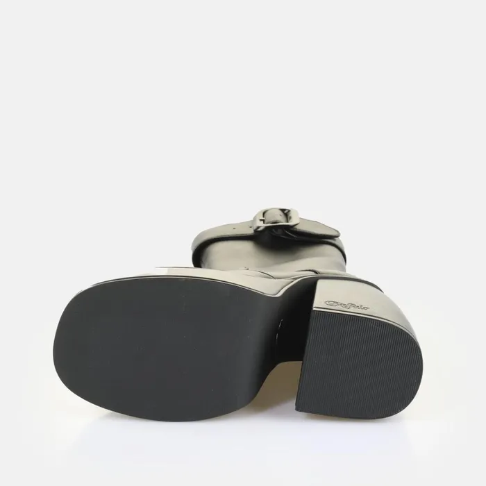 Heart Bootie Buckle Black Buffalo Boots and AnkleBoots Heart Bootie Buckle Black Buffalo Boots and AnkleBoots