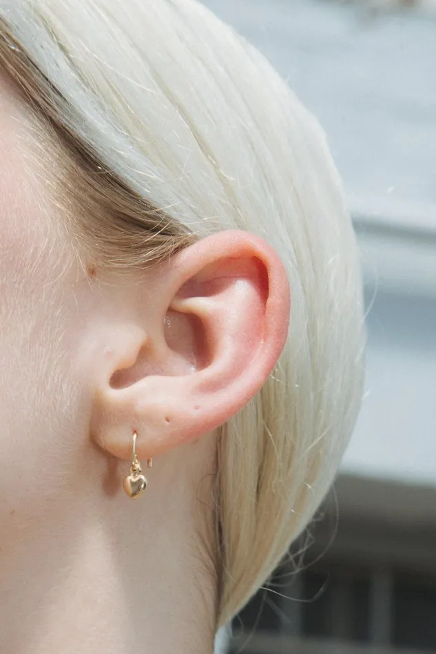 Heart Charm Earrings Gold Women Brandy Melville Jewelry