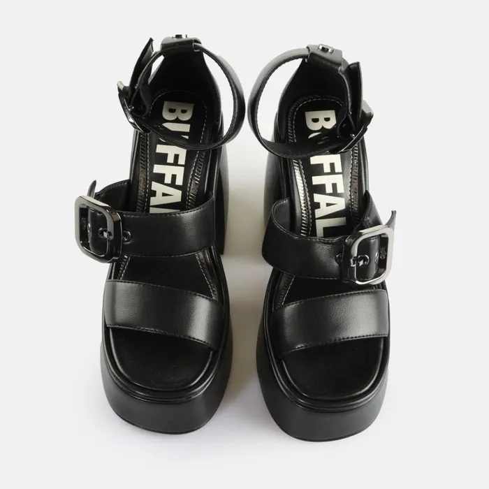 Heart Sandal Black Buffalo Heels