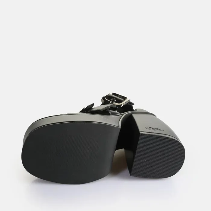Heart Sandal Black Buffalo Heels