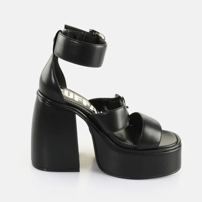 Heart Sandal Black Buffalo Heels