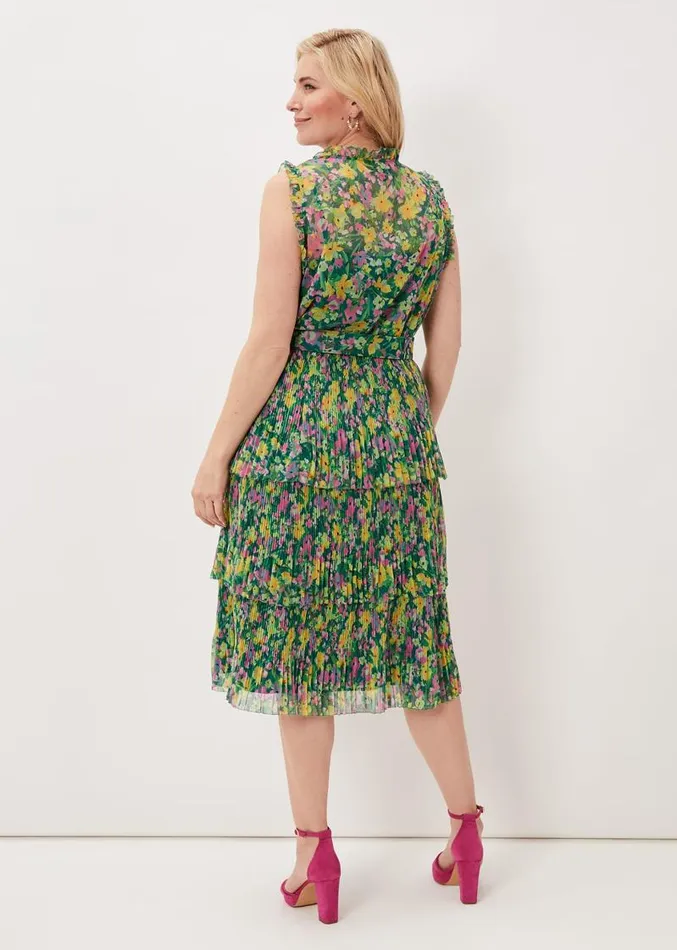 Heidi Printed Plisse CoOrd Skirt Multicoloured Women Phase Eight Skirts
