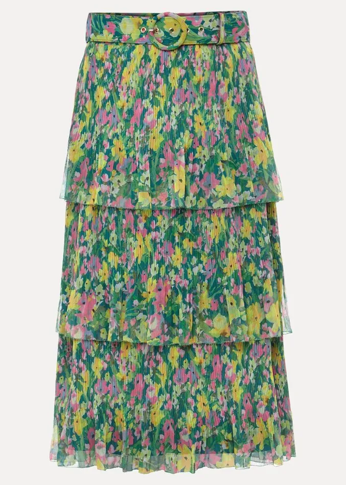 Heidi Printed Plisse CoOrd Skirt Multicoloured Women Phase Eight Skirts